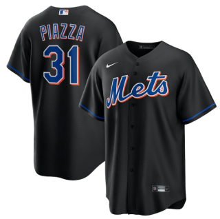 Men's New York Mets #31 Mike Piazza Black 2022 Cool Base Stitched Baseball Jersey