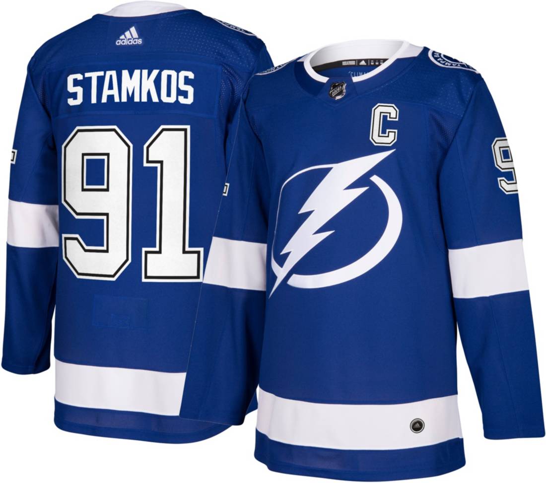 Men's Tampa Bay Lightning #91 Steven Stamkos Authentic C ptach Home Adidas  Jersey