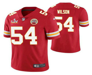 Men's Kansas City Chiefs #54 Damien Wilson Red 2021 Super Bowl LV Limited Stitched NFL Jersey