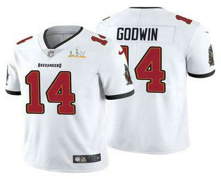 Men's Tampa Bay Buccaneers #14 Chris Godwin White 2021 Super Bowl LV Vapor Untouchable Stitched Nike Limited NFL Jersey