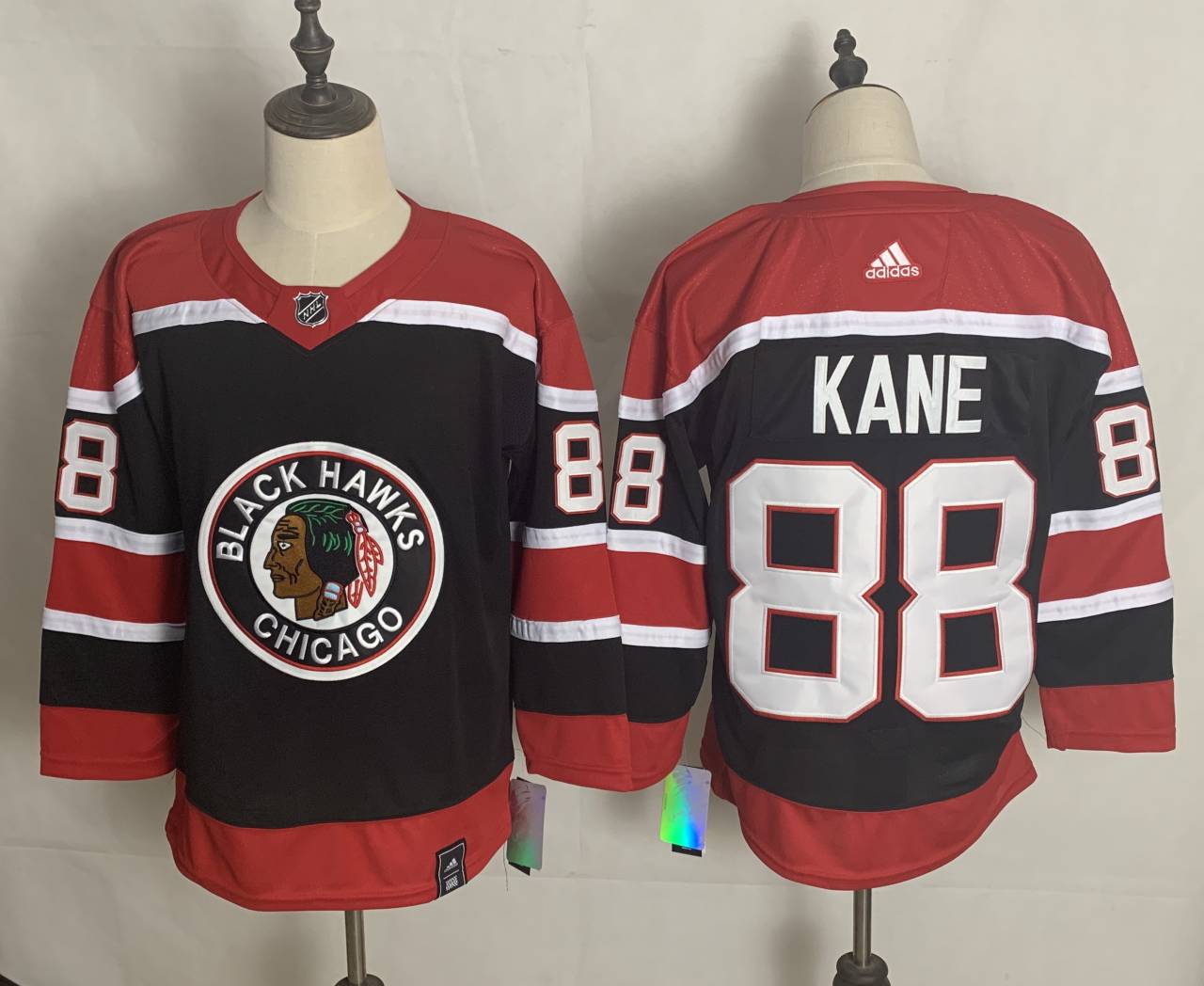 Men's Chicago Blackhawks #88 Patrick Kane Black 2021 Retro Stitched NHL Jersey