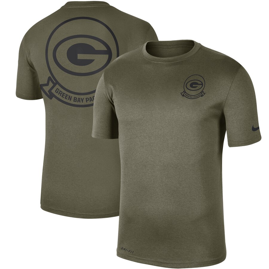 Men's Green Bay Packers Nike Olive 2019 Salute to Service Sideline Seal Legend Performance T-Shirt