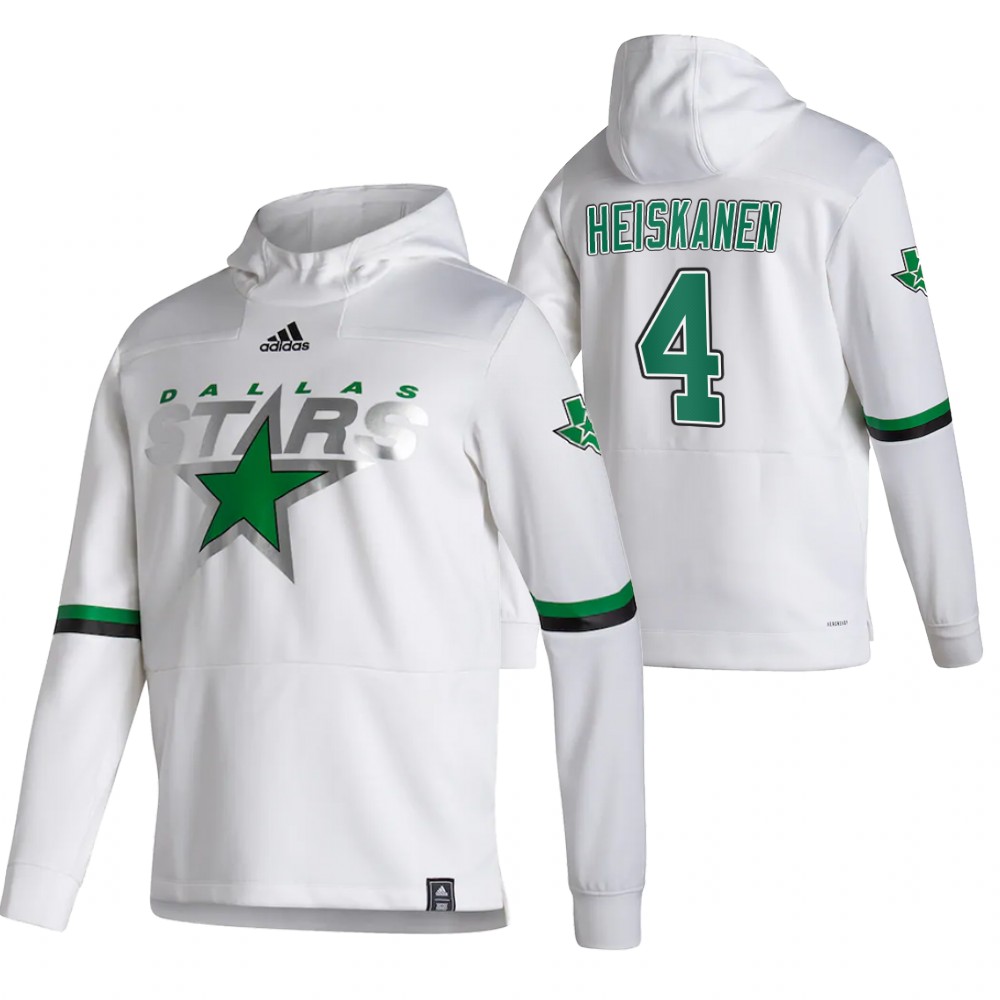 Dallas Stars #4 Miro Heiskanen Adidas Reverse Retro Pullover Hoodie White