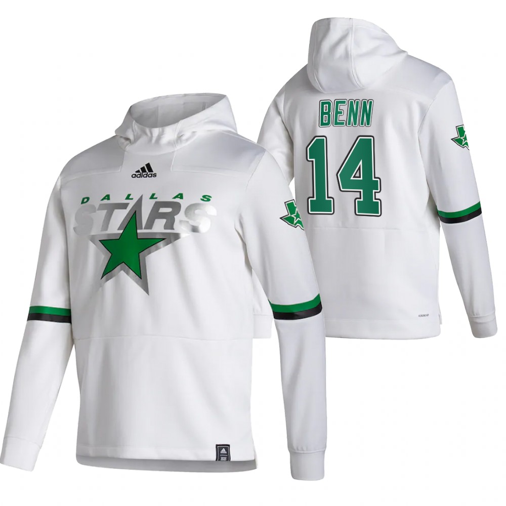 Dallas Stars #14 Jamie Benn Adidas Reverse Retro Pullover Hoodie White