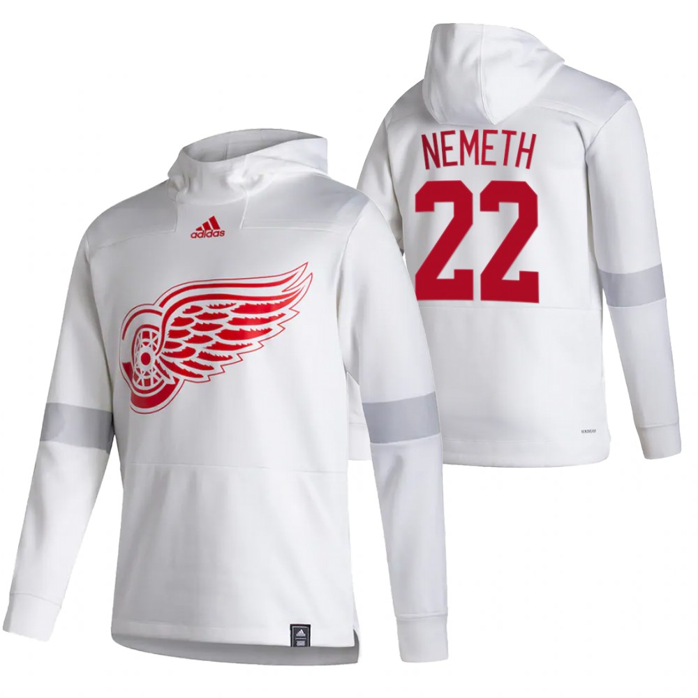 Detroit Red Wings #22 Patrik Nemeth Adidas Reverse Retro Pullover Hoodie White