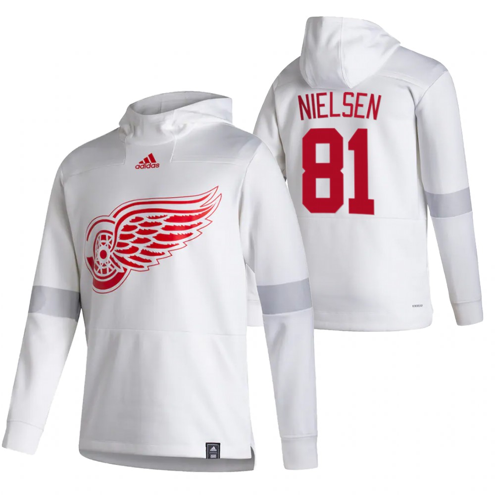 Detroit Red Wings #81 Frans Nielsen Adidas Reverse Retro Pullover Hoodie White