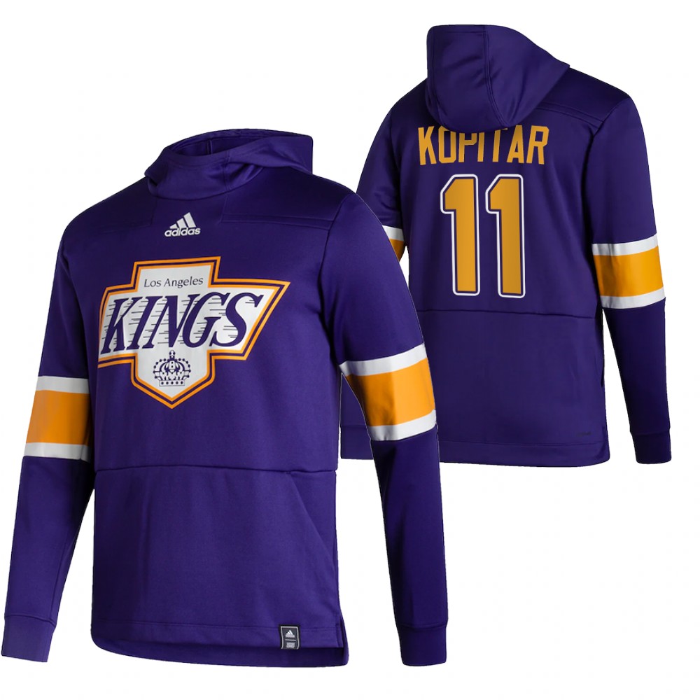 Los Angeles Kings #11 Anze Kopitar Adidas Reverse Retro Pullover Hoodie Purple