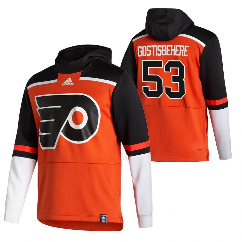 Philadelphia Flyers #53 Shayne Gostisbehere Adidas Reverse Retro Pullover Hoodie Orange