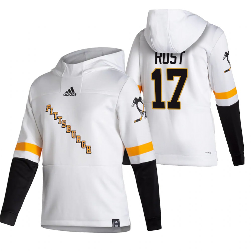 Pittsburgh Penguins #17 Bryan Rust Adidas Reverse Retro Pullover Hoodie White