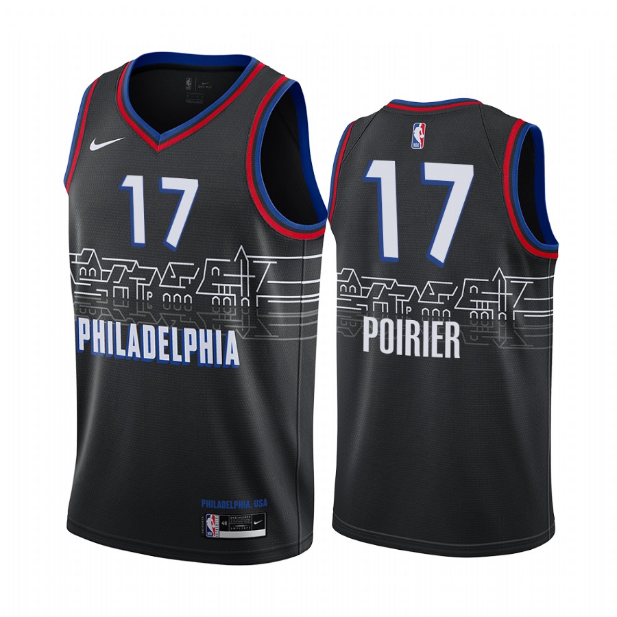 Nike 76ers #17 Vincent Poirier Black NBA Swingman 2020-21 City Edition Jersey