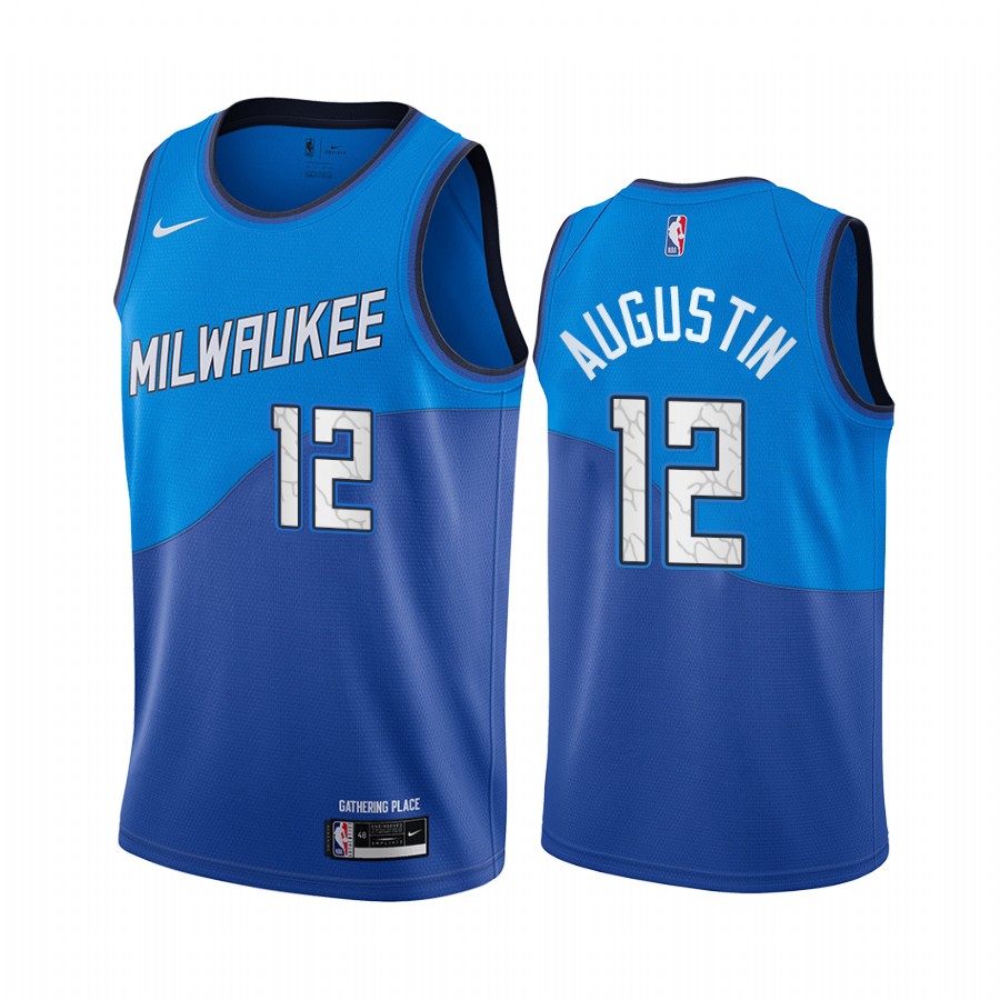 Nike Bucks #12 D.J. Augustin Blue NBA Swingman 2020-21 City Edition Jersey