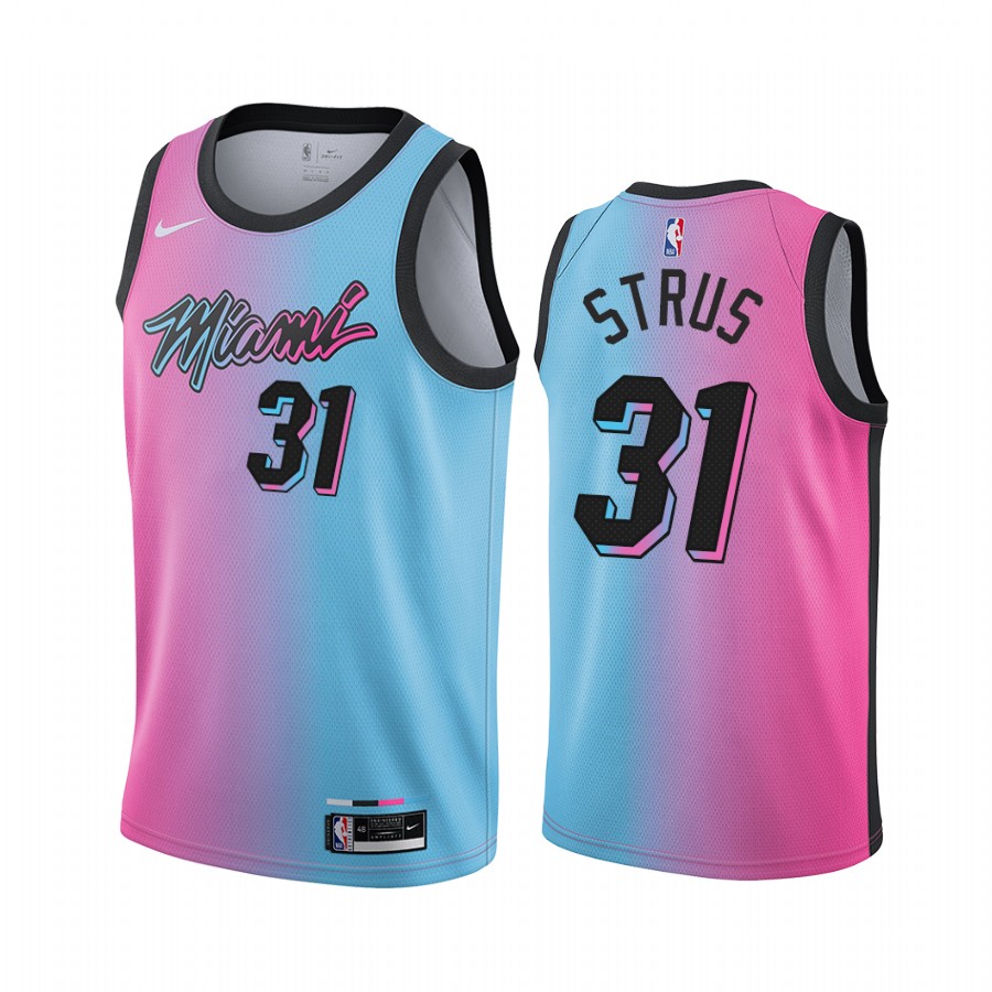 Nike Heat #31 Max Strus Blue Pink NBA Swingman 2020-21 City Edition Jersey