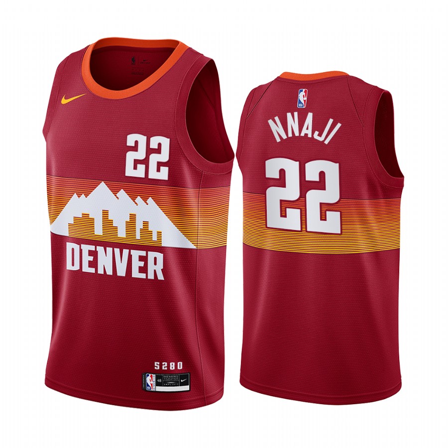 Nike Nuggets #22 Zeke Nnaji Red NBA Swingman 2020-21 City Edition Jersey