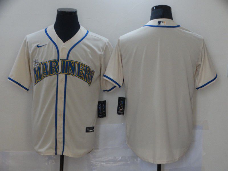 Men Seattle Mariners Blank Cream Game Nike MLB Jerseys