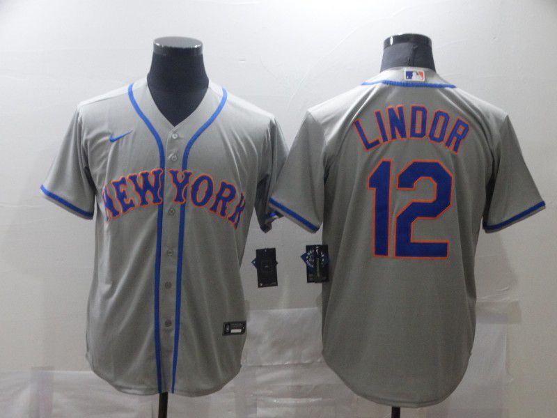 Toddler New York Mets #12 Francisco Lindor Grey Stitched MLB Cool Base Nike Jersey