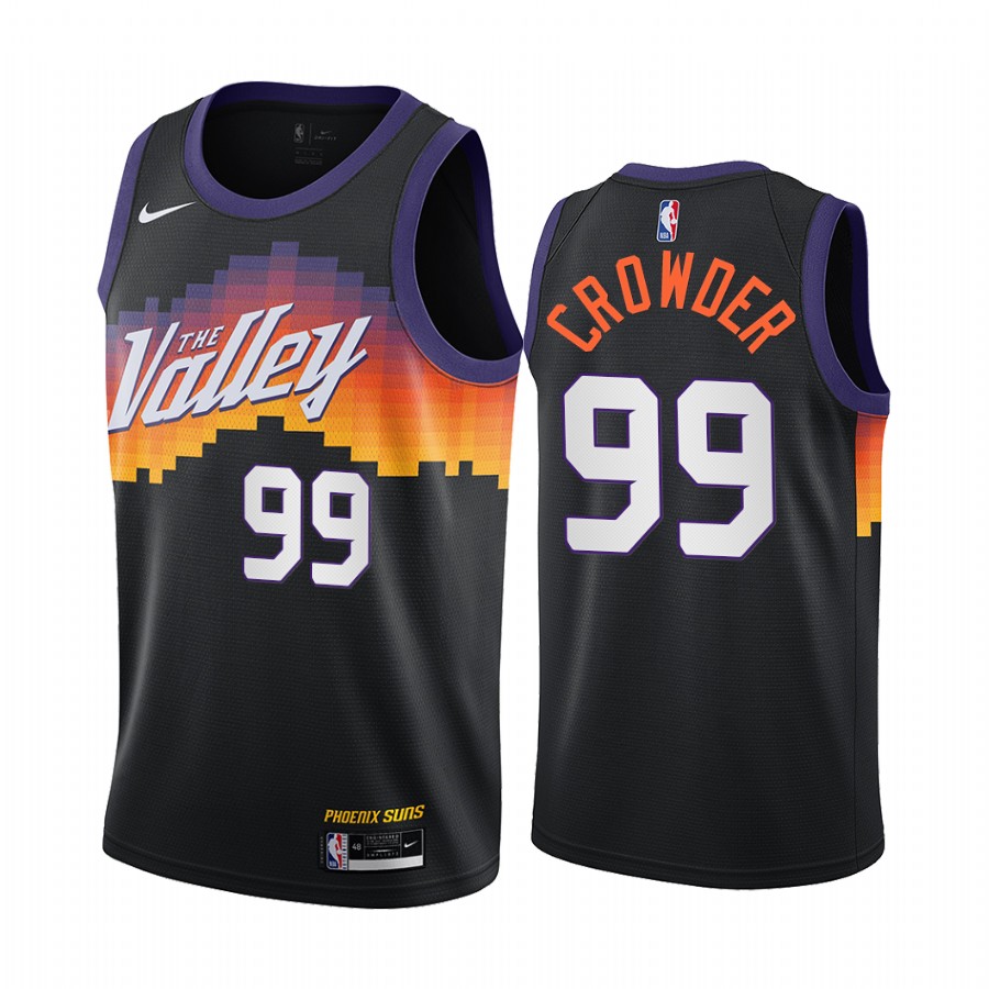 Nike Suns #99 Jae Crowder Black NBA Swingman 2020-21 City Edition Jersey