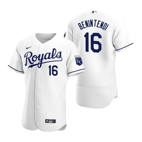 Men's Kansas City Royals #16 Andrew Benintendi White Flex Base Stitched Jersey