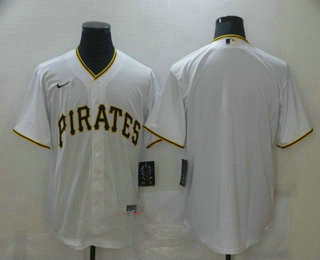 Men's Pittsburgh Pirates Blank White Stitched MLB Cool Base Nike Jersey