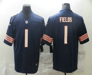 Men's Chicago Bears #1 Justin Fields Navy Blue 2021 Vapor Untouchable Stitched NFL Nike Limited Jersey