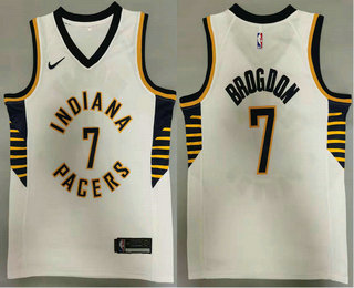 Men's Indiana Pacers #7 Malcolm Brogdon New White 2021 Nike Swingman Stitched NBA Jersey