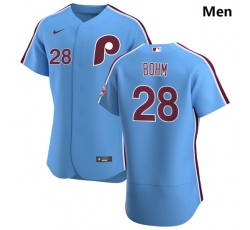 Philadelphia Phillies 28 Alec Bohm Men Nike Light Blue Alternate 2020 Authentic Player MLB Jersey