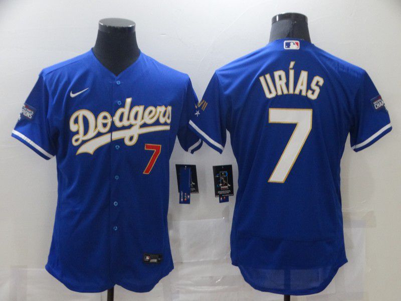 Men Los Angeles Dodgers 7 Urias Blue Elite 2021 Nike MLB Jersey