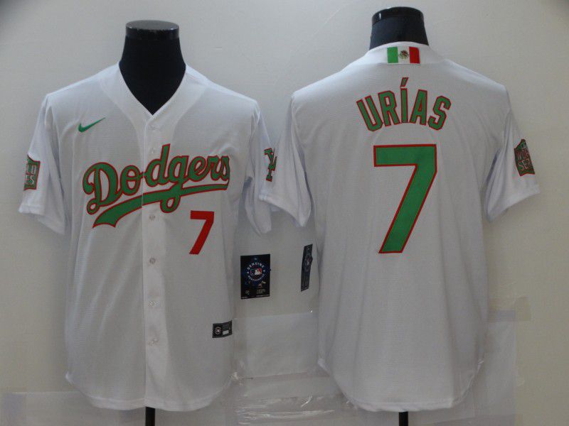 Men Los Angeles Dodgers 7 Urias White Game 2021 Nike MLB Jersey