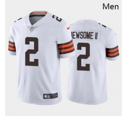 Men Cleveland Browns #2 Greg Newsome II White Brown 2021 Draft Jersey