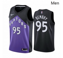 Men Toronto Raptors 95 DeAndre 27 Bembry Purple NBA Swingman 2020 21 Earned Edition Jersey