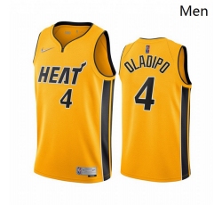 Men Miami Heat 4 Victor Oladipo Yellow NBA Swingman 2020 21 Earned Edition Jersey