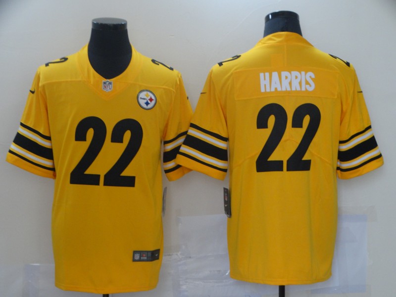 Men Pittsburgh Steelers 22 Harris Yellow Nike Vapor Untouchable Limited 2021 NFL Jersey