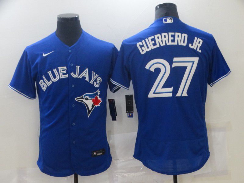 Men Toronto Blue Jays 27 Guerrero jr Blue Elite Nike 2021 MLB Jerseys