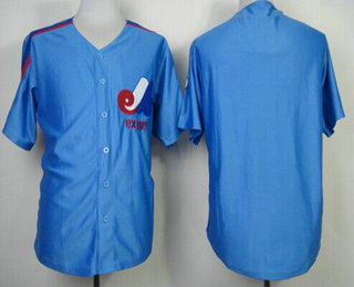 Men's Montreal Expos Blank 1982 Blue Throwback Jersey