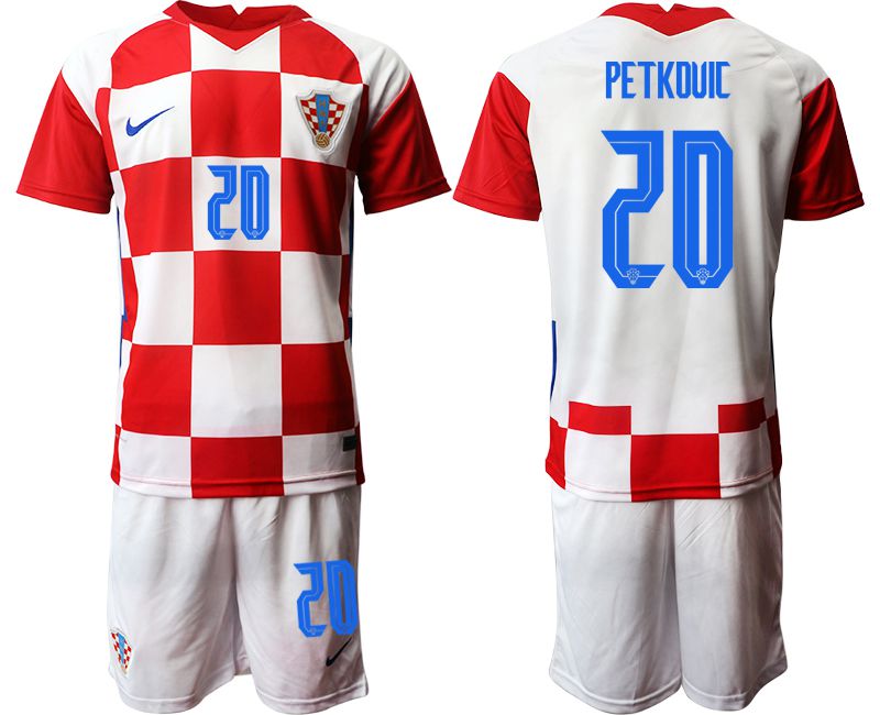 Men 2020-2021 European Cup Croatia home red 20 Nike Soccer Jersey