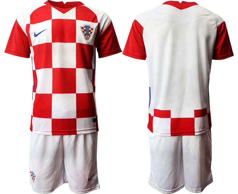 Men 2021 European Cup Croatia white home Soccer Jerseys