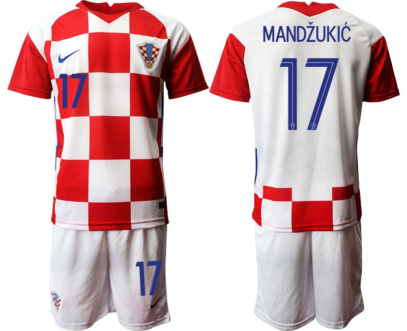 Men 2021 European Cup Croatia white home 17 Soccer Jerseys