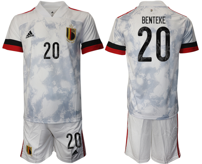 Men 2021 European Cup Belgium away white 20 Soccer Jersey