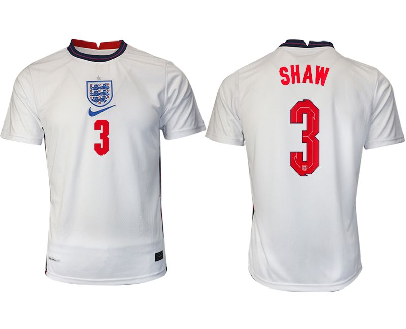 Men 2020-2021 European Cup England home aaa version white 3 Nike Soccer Jersey