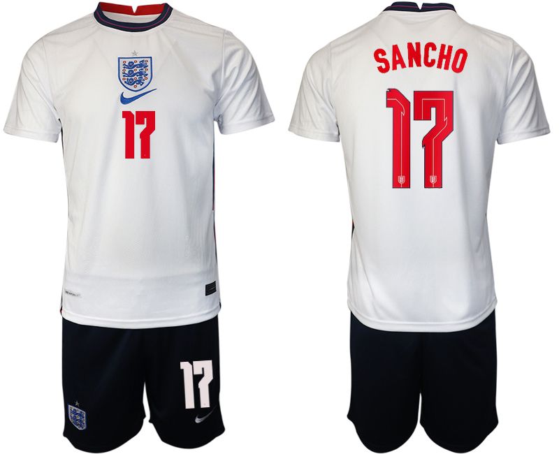 Men 2020-2021 European Cup England home white 17 Nike Soccer Jersey