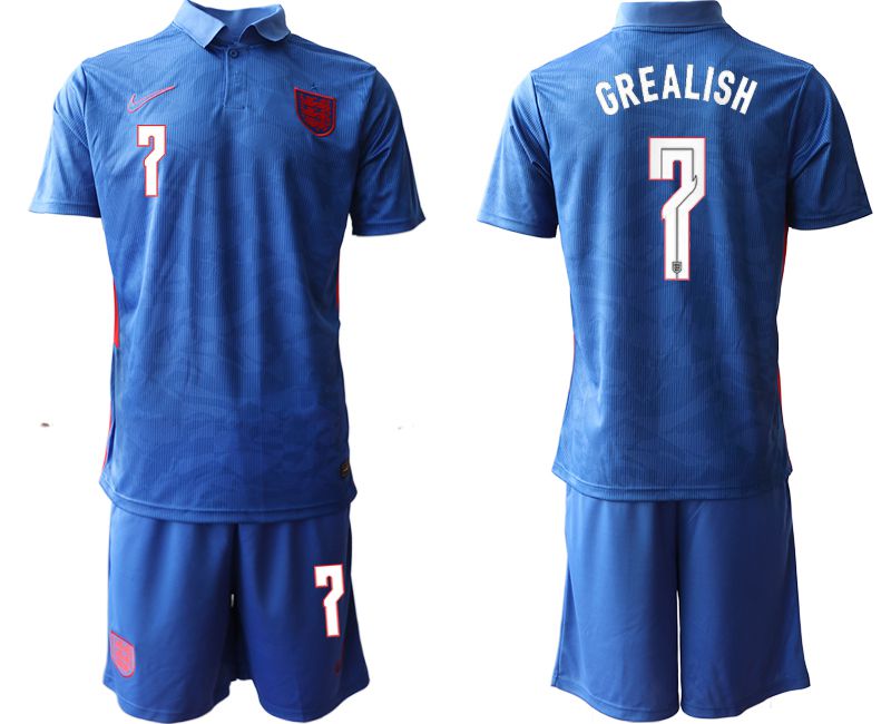 Men 2020-2021 European Cup England away blue 7 Nike Soccer Jersey