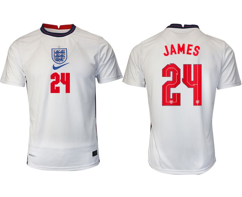 Men 2020-2021 European Cup England home aaa version white 24 Nike Soccer Jersey