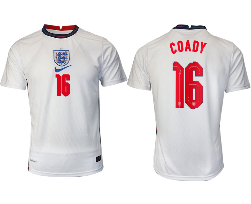 Men 2021 Europe England home AAA version 16 soccer jerseys