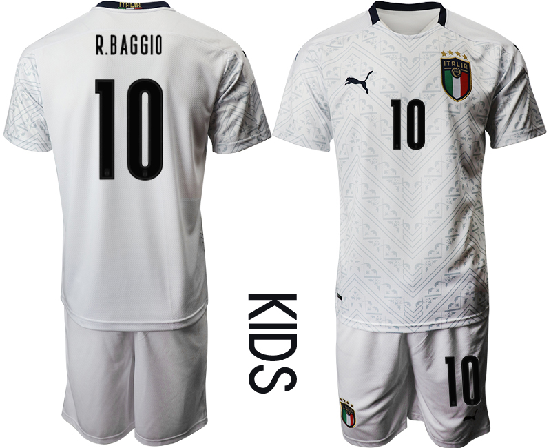 Youth 2021 European Cup Italy away white 10 Soccer Jersey