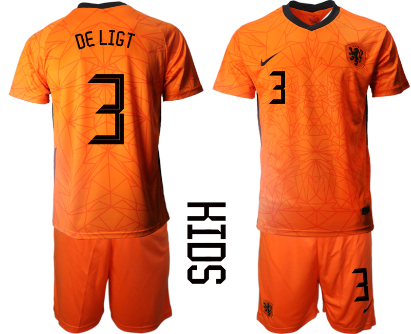 2021 European Cup Netherlands home Youth 3 soccer jerseys