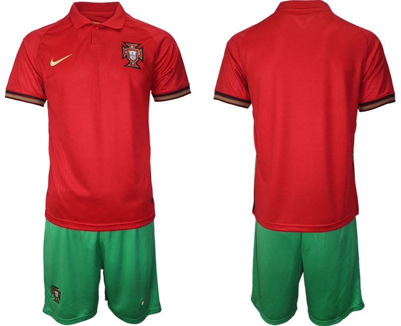 Men 2020-2021 European Cup Portugal home red blank Nike Soccer Jersey