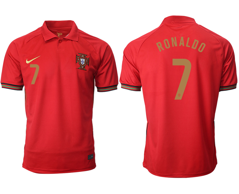 Men 2021 Europe Portugal home AAA version 7 red soccer jerseys