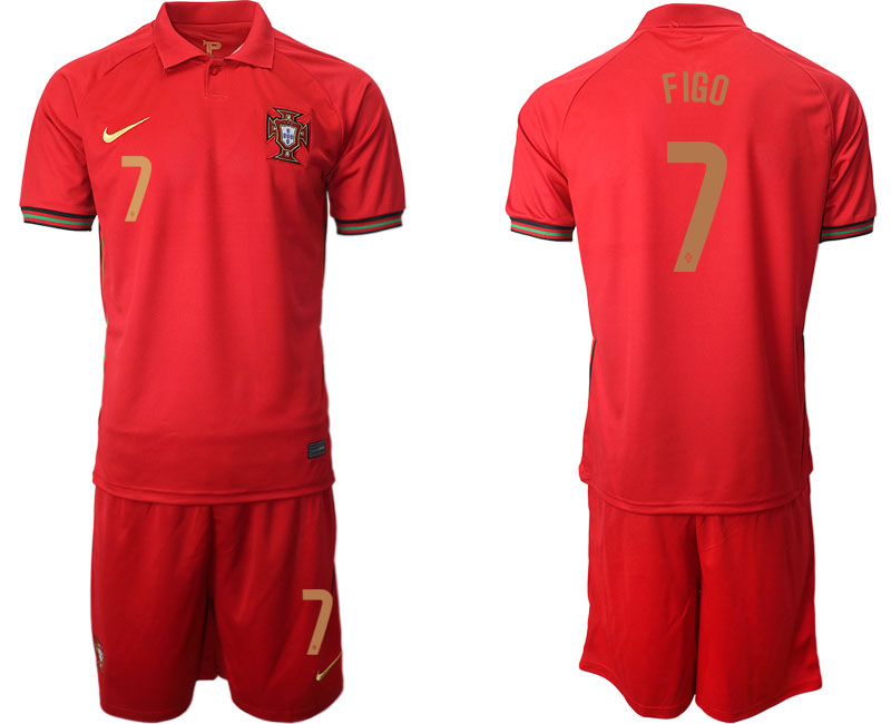 Men 2021 European Cup Portugal home red 7 Soccer Jersey1