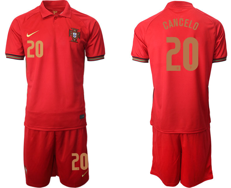 Men 2021 European Cup Portugal home red 20 Soccer Jersey