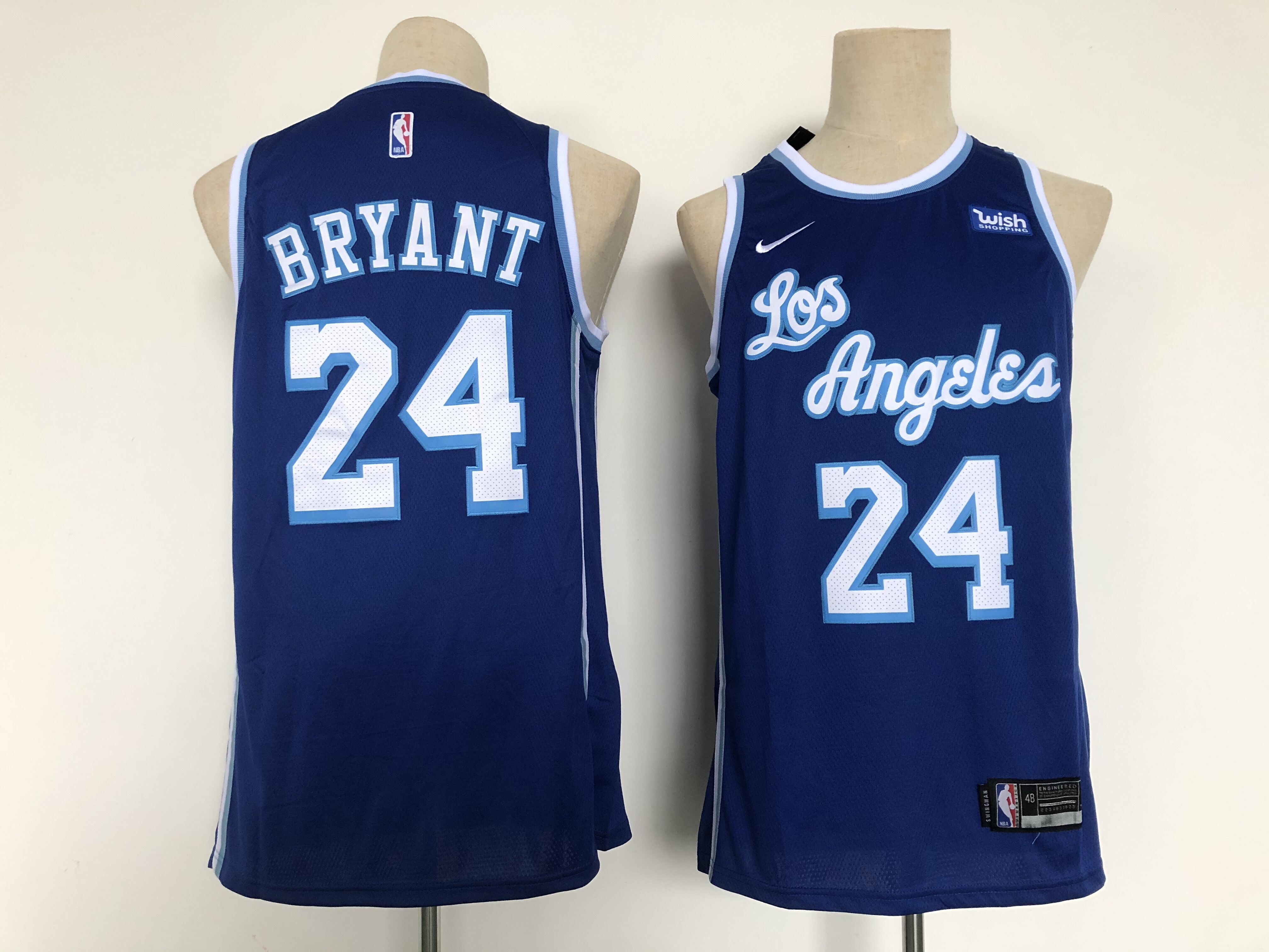 Men Los Angeles Lakers 24 Bryant Blue Throwback 2021 Nike NBA Jersey