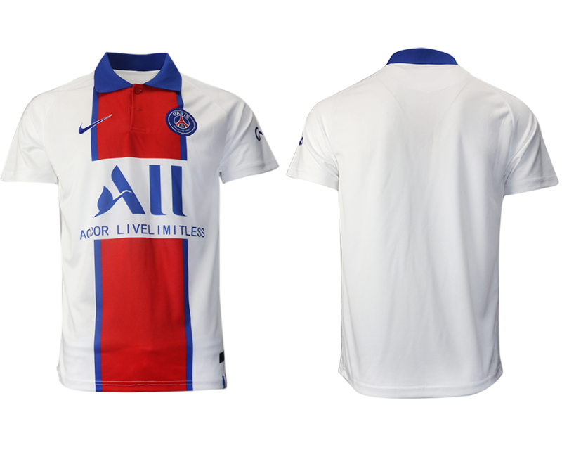 Men 2020-2021 club Paris St German away aaa version blank white Soccer Jerseys